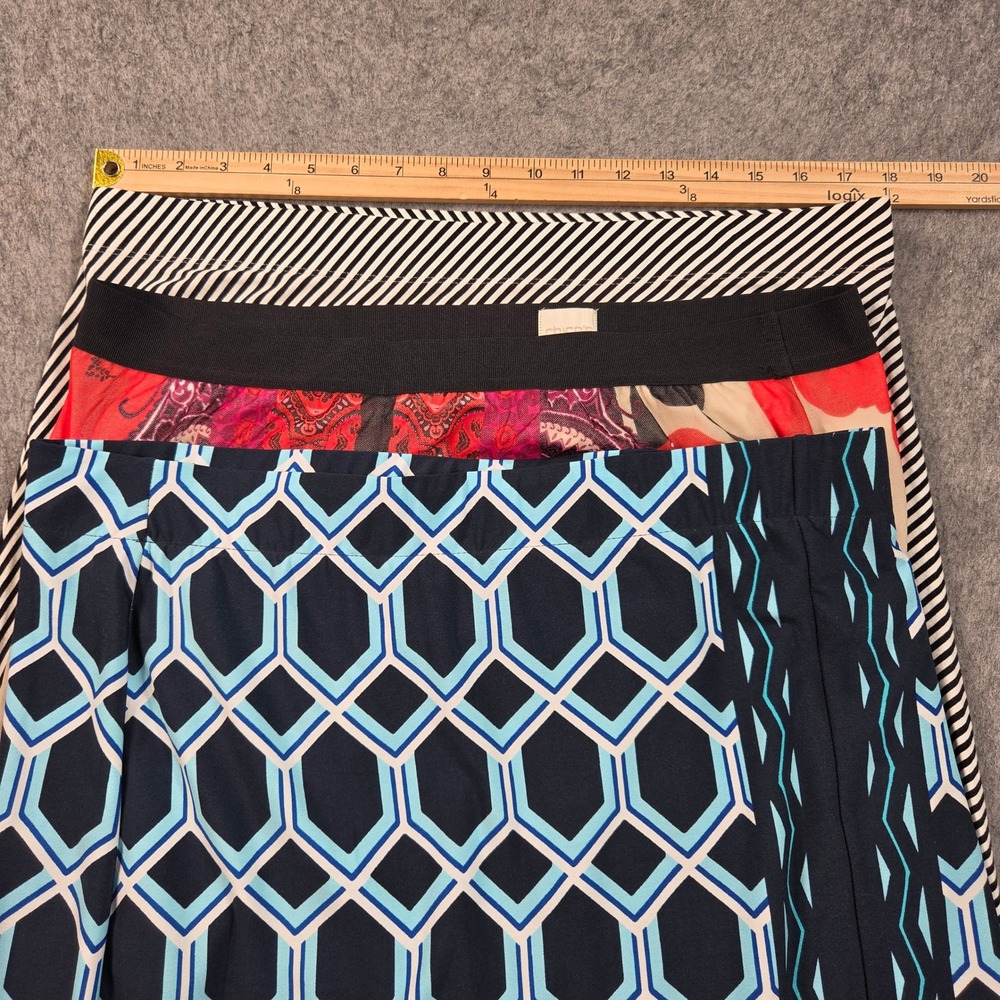 Chicos Maxi Skirt Womens Size 2 Large XL Lot of 3 Geometric Floral Striped Knit - Picture 6 of 6